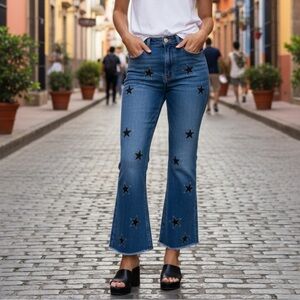 Don’t Cry Milan Italian star embroidered jeans